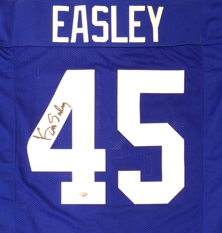 SEATTLE SEAHAWKS KENNY EASLEY AUTOGRAPHED BLUE JERSEY MCS HOLO STOCK #165117