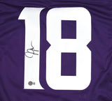 Justin Jefferson Autographed Purple Pro Style Jersey - Beckett W Hologram *1