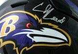 Ed Reed Signed Ravens F/S SpeedFlex Authentic Helmet - Beckett W Auth *Silver