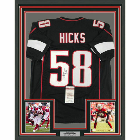 FRAMED Autographed/Signed JORDAN HICKS 33x42 Arizona Black Jersey JSA COA Auto