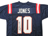 NEW ENGLAND PATRIOTS MAC JONES AUTOGRAPHED BLUE JERSEY BECKETT WITNESS 214796