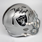 Bo Jackson & Marcus Allen Signed Los Angeles Raiders FS inscribed Rep Helmet BAS