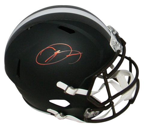 ODELL BECKHAM JR SIGNED CLEVELAND BROWNS FLAT BLACK FULL SIZE SPEED HELMET JSA