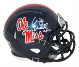 Wesley Walls Autographed/Signed Ole Miss Speed Mini Helmet Beckett 34099