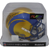 Kurt Warner Autographed/Signed St Louis Rams Flash Mini Helmet HOF Beckett 46854