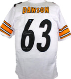 Dermontti Dawson Autographed White Pro Style Jersey w/ HOF- Prova *Silver