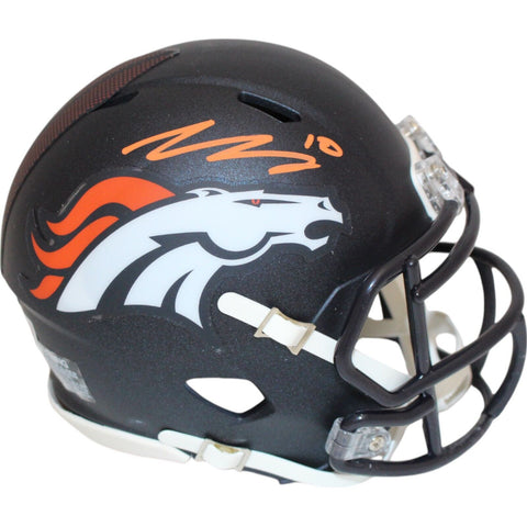 Bo Nix Autographed/Signed Denver Broncos 2024 Speed Mini Helmet Beckett 48108