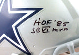 Roger Staubach Signed Cowboys F/S Speed Authentic Helmet w/2 Insc.-BeckettW Holo