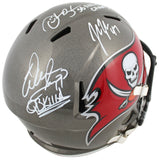 Bucs (3) Sapp, Brooks & Lynch Signed Full Size Speed Rep Helmet BAS Wit #WJ55078