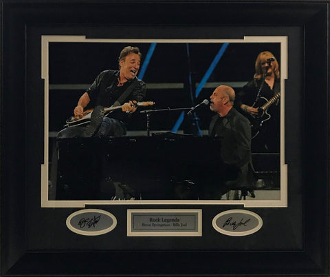 Bruce Springsteen & Billy Joel Laser Engraved Signed Framed Photo
