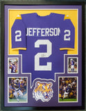 FRAMED LSU TIGERS JUSTIN JEFFERSON AUTOGRAPHED SIGNED JERSEY JSA COA