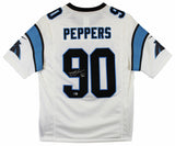 Panthers Julius Peppers Signed White Nike Limited Jersey w/ Sewn #s BAS Witness