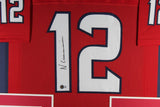 NICO COLLINS (Texans red TOWER) Signed Autographed Framed Jersey Beckett