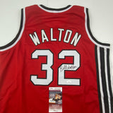 Autographed/Signed Bill Walton Portland Red Basketball Jersey JSA COA