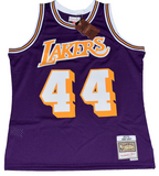 JERRY WEST SIGNED LOS ANGELES LAKERS #44 PURPLE MITCHELL & NESS JERSEY FANATICS