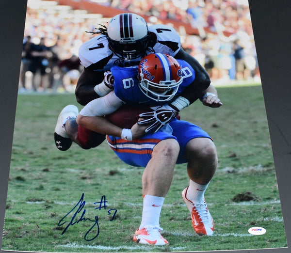 JADEVEON CLOWNEY SIGNED SOUTH CAROLINA GAMECOCKS VS FLORIDA 16x20 PHOTO PSA