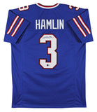 Damar Hamlin Authentic Signed Blue Pro Style Jersey Autographed BAS Witnessed