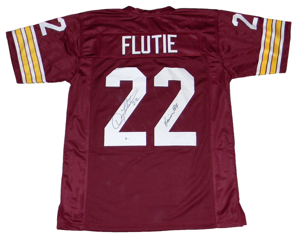 DOUG FLUTIE AUTOGRAPHED BOSTON COLLEGE EAGLES #22 JERSEY BECKETT W/ HEISMAN 84