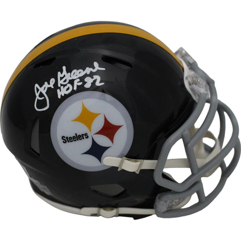 Joe Greene Signed Pittsburgh Steelers TB Mini Helmet Beckett 44385