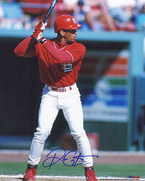 Royce Clayton Signed Cardinals Batting Action 8x10 Photo - (SCHWARTZ COA)