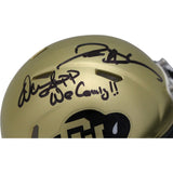 Deion Sanders Warren Sapp Signed Colorado Gold Mini We Coming Beckett 44083