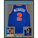 Autographed/Signed Framed Duece Miles McBride 35x39 New York Blue Jersey JSA COA