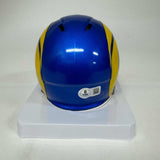 Autographed/Signed Aaron Donald LA Rams Speed Mini Football Helmet Beckett COA