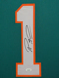 FRAMED MIAMI DOLPHINS TUA TAGOVAILOA AUTOGRAPHED SIGNED JERSEY JSA COA