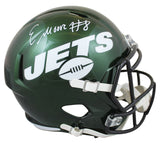 Jets Elijah Moore Authentic Signed Full Size Speed Rep Helmet w/ Case BAS Wit