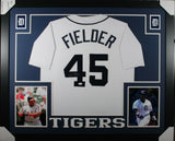 CECIL FIELDER (Tigers white SKYLINE) Signed Autographed Framed Jersey JSA