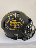 FRANK GORE SIGNED SAN FRANCISCO 49ERS ECLIPSE SPEED MINI HELMET BECKETT QR