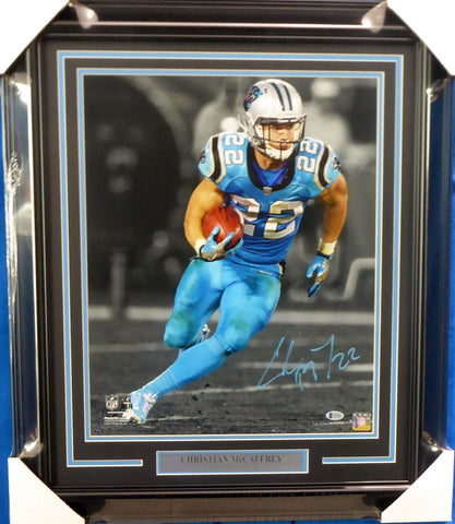 CHRISTIAN MCCAFFREY AUTOGRAPHED FRAMED 16X20 PHOTO PANTHERS BECKETT 162394