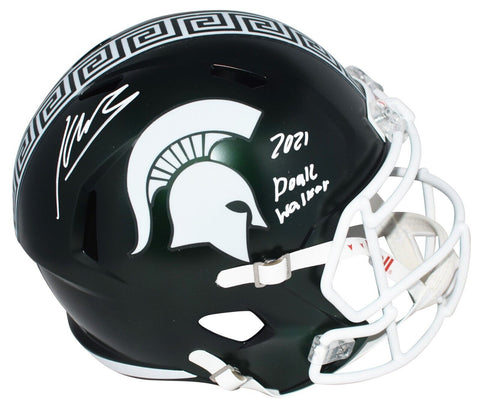 KENNETH WALKER SIGNED MICHIGAN STATE SPARTANS FULL SIZE SPEED HELMET BECKETT