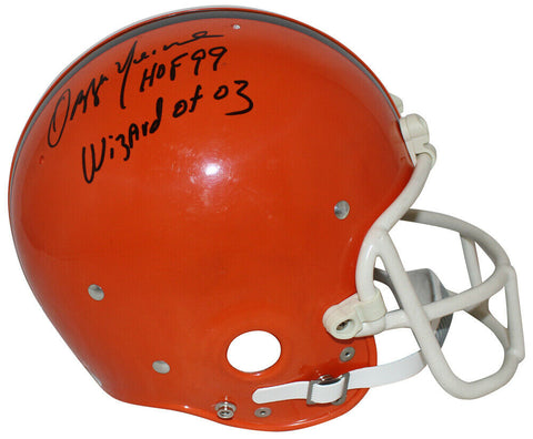 Ozzie Newsome Signed Cleveland Browns Custom Kralite RK Helmet 2 Insc JSA 31888