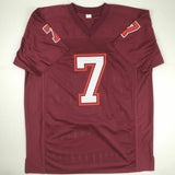 Autographed/Signed MICHAEL MIKE VICK Virginia Tech Maroon College Jersey PSA COA