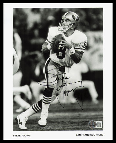 Steve Young Autographed Signed 8x10 Photo 49ers "49ers" Beckett QR #BM37777