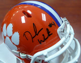 DESHAUN WATSON AUTOGRAPHED CLEMSON ORANGE SPEED MINI HELMET BECKETT 113704