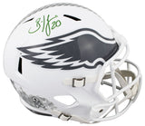 Eagles Brian Dawkins Signed Salute To Service III F/S Speed Rep Helmet BAS Wit