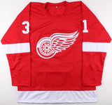 Jared Coreau Signed Red Wings Jersey (Beckett COA) Detroit Rookie Goaltender