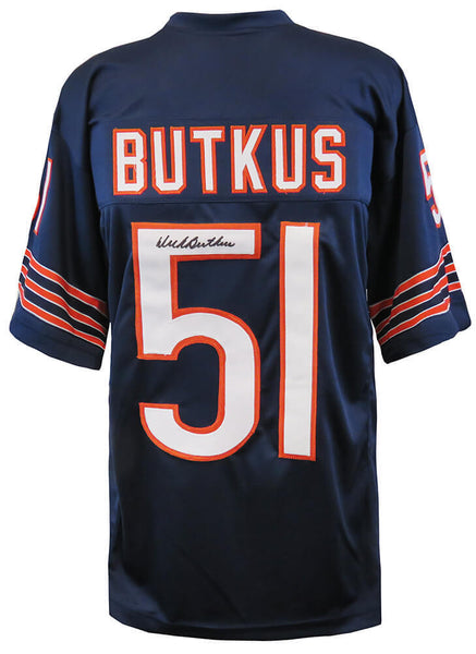 Dick Butkus Signed Navy Throwback Custom Football Jersey - (SCHWARTZ COA)