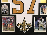 FRAMED RICKEY JACKSON AUTOGRAPHED SIGNED INSC NEW ORLEANS SAINTS JERSEY JSA COA