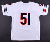 Dick Butkus Signed Chicago Bears White Career Stat Jersey (JSA) 8xPro Bowl L.B.