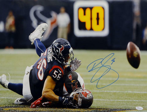 Brian Cushing Autographed Texans 16x20 Against Tampa Photo- JSA W Authenticated