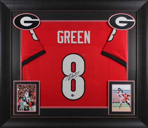 Georgia A.J. Green Authentic Signed Red Pro Style Framed Jersey BAS Witnessed