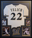 CUSTOM FRAMED MILWAUKEE BREWERS CHRISTIAN YELICH AUTOGRAPHED JERSEY STEINER HOLO