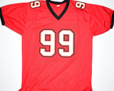 Warren Sapp Autographed Red Pro Style Jersey w/3 Inscriptions -Beckett W Holo