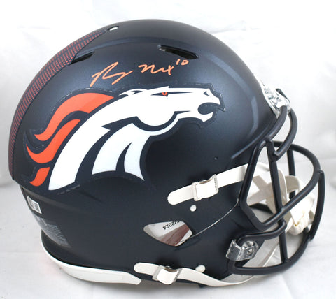 Bo Nix Autographed Denver Broncos F/S Speed Authentic Helmet- Beckett W Hologram