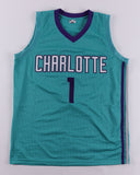 Muggsy Bogues Signed Hornets Jersey (Beckett COA) Charlotte's 1987 1st Round Pck