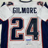 Autographed/Signed STEPHON GILMORE New England White Football Jersey PSA/DNA COA