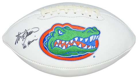 STEVE SPURRIER AUTOGRAPHED FLORIDA GATORS WHITE LOGO FOOTBALL W/ 66 HEISMAN